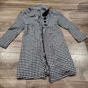 Girls Holiday Editions Jacket Size 7-8 Black and White Houndstooth Long Jacket